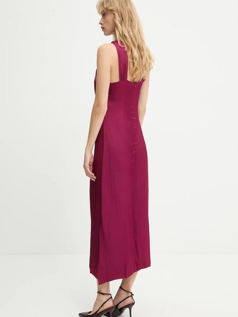 Answear.LAB sukienka kolor czerwony midi prosta - zdjęcie produktu nr 2