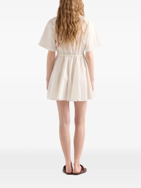 Prada short-sleeved technical pongé dress - Neutrals