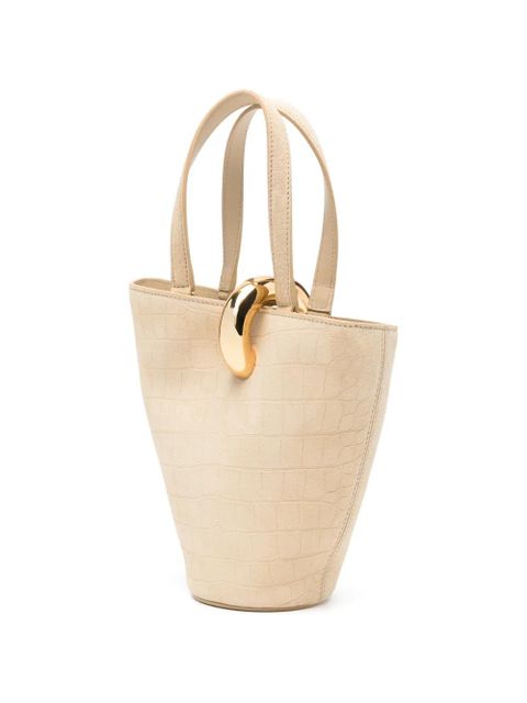 Jacquemus Le Petit Bambola crocodile-effect suede tote bag - Neutrals