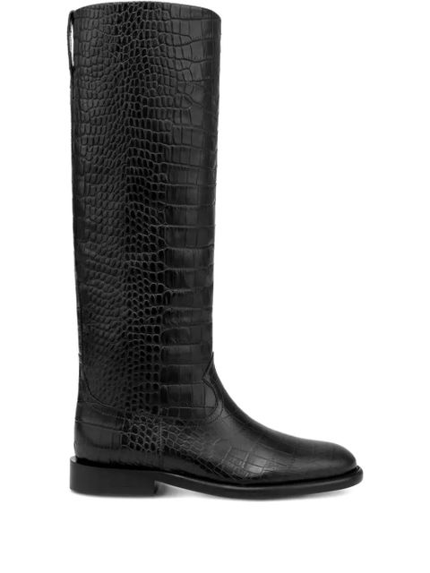 Paris Texas 20mm Montana croco-embossed leather boots - Black - zdjęcie produktu nr 1
