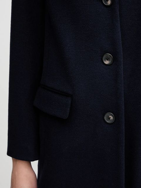 United Colors of Benetton płaszcz z dodatkiem wełny kolor granatowy 2V0PDN062