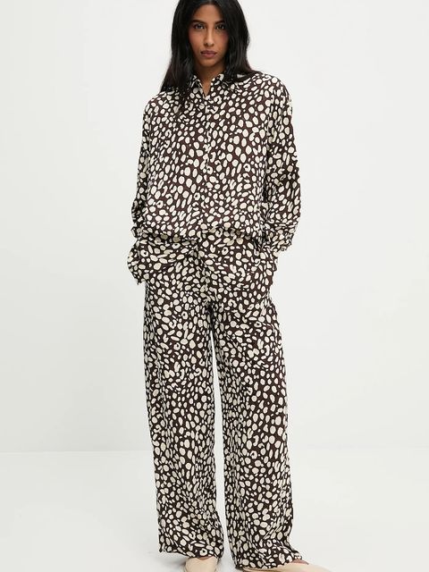 Answear.LAB spodnie damskie kolor brązowy szerokie high waist - zdjęcie produktu nr 2