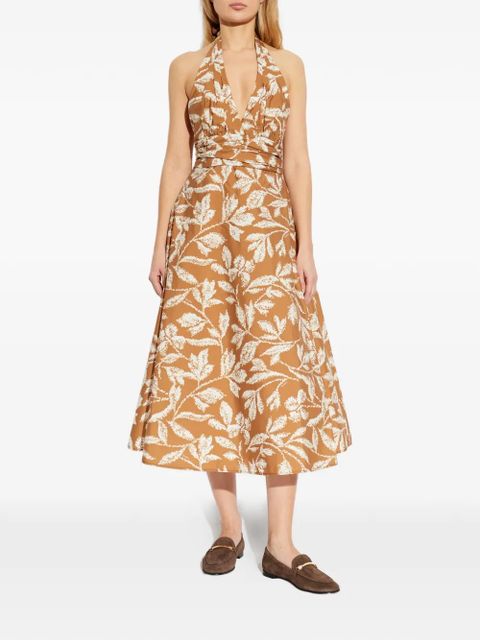 Max Mara Bella floral-print midi dress - Brown