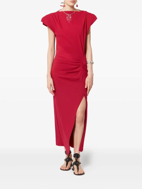 ISABEL MARANT Nadela draped slit maxi dress - Red - zdjęcie produktu nr 2
