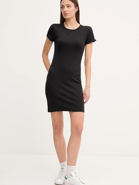 Calvin Klein Jeans sukienka kolor czarny mini dopasowana LV047B266G