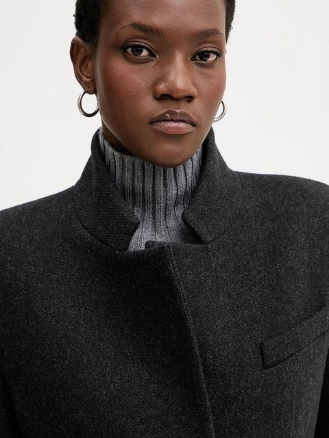 Pinko płaszcz z dodatkiem wełny kolor czarny 106123 A30G