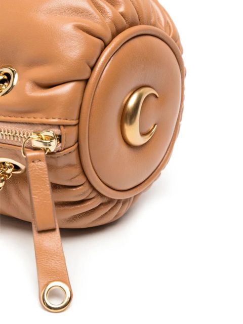 Marine Serre Pillow leather shoulder bag - Brown