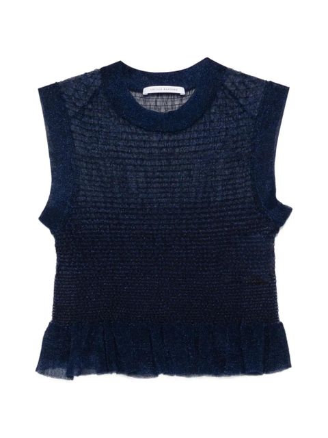 Cecilie Bahnsen ruffled knit top - Blue - zdjęcie produktu nr 1