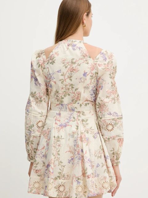 Twinset sukienka kolor beżowy mini rozkloszowana 251TT2154