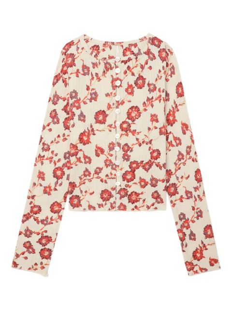 Free People floral-print button top - Neutrals - zdjęcie produktu nr 1