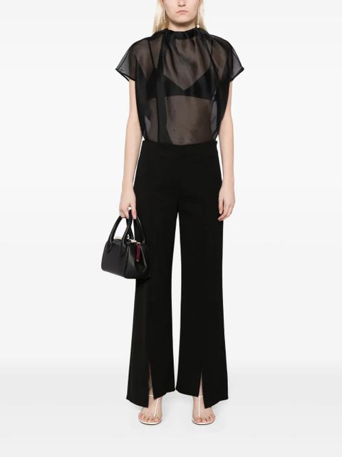 KHAITE sheer silk blouse - Black - zdjęcie produktu nr 2
