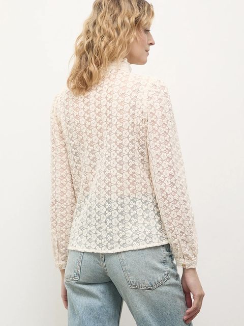 Answear.LAB koszula damska kolor beżowy regular ze stójką - zdjęcie produktu nr 2