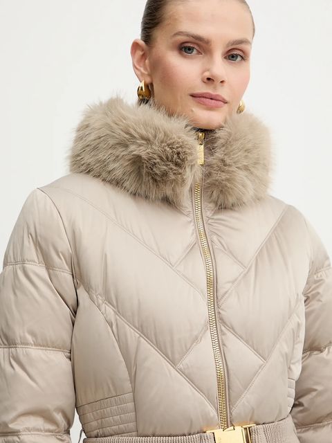 Marciano by Guess kurtka puchowa ELLY kolor beżowy zimowa 5BGL38 7374A