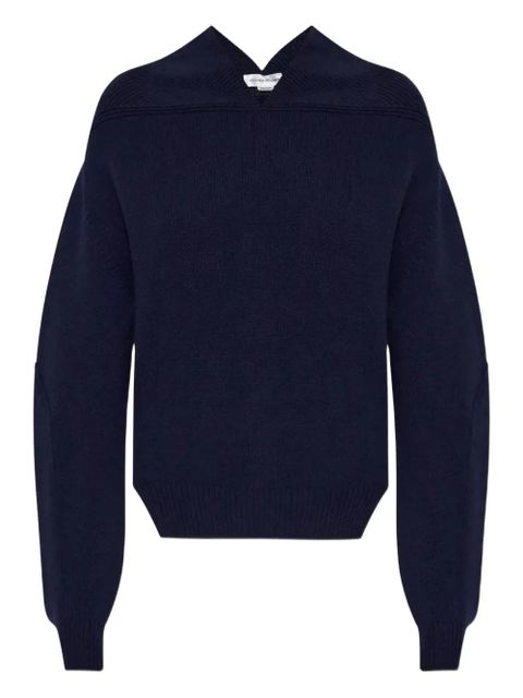 Victoria Beckham high-neck split-hem sweater - Blue - zdjęcie produktu nr 1
