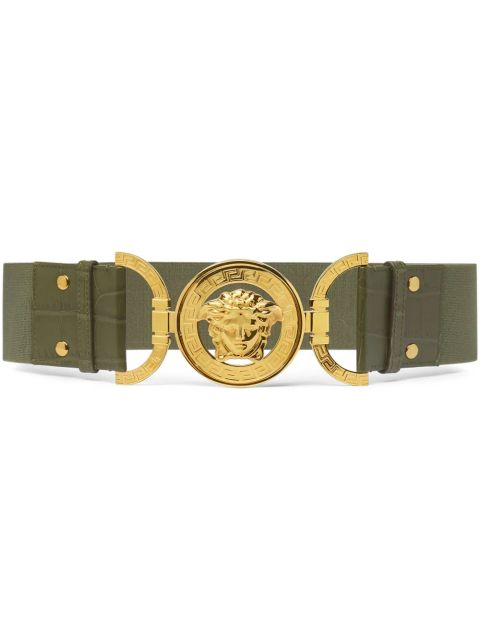 Versace Medusa '95 croc-effect leather belt - Green