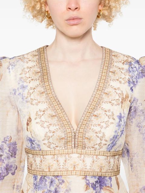 ZIMMERMANN Dawning Plunge mini dress - Neutrals - zdjęcie produktu nr 2