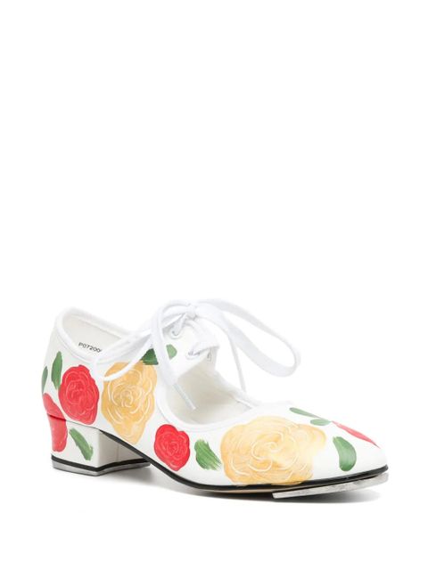 Comme Des Garçons floral-print pumps - White - zdjęcie produktu nr 2