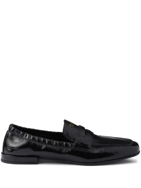 Prada leather logo loafers - Black - zdjęcie produktu nr 1