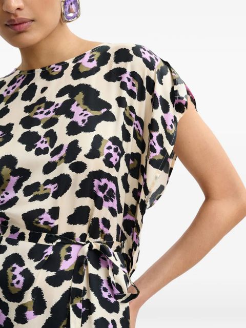 Essentiel Antwerp animal-print belted midi dress - Neutrals