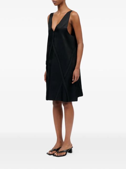 MM6 Maison Margiela V-neck panelled mini dress - Black
