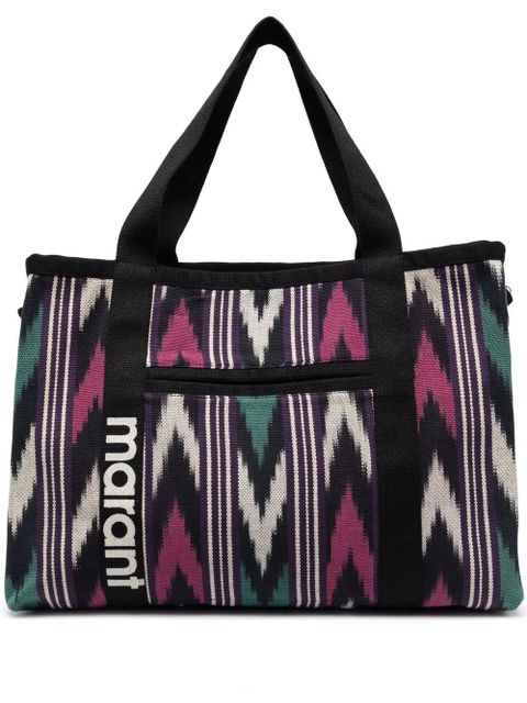 Isabel Marant patterned jacquard shoulder bag - Purple - zdjęcie produktu nr 1