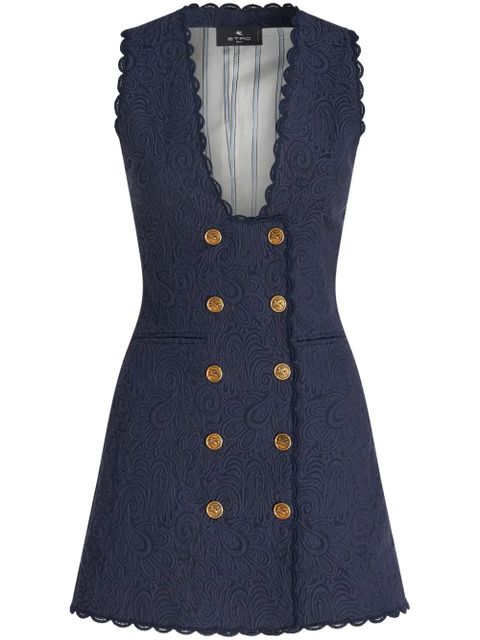 ETRO paisley-jacquard long waistcoat - Blue - zdjęcie produktu nr 1