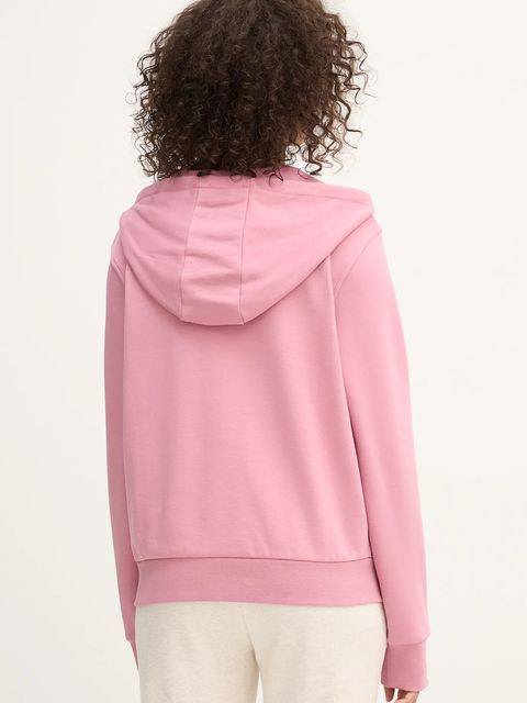 Guess bluza SOFIA damska kolor różowy z kapturem gładka O5RQ01 KCO31