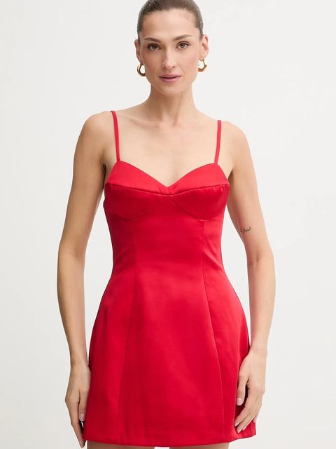 Bardot sukienka kolor czerwony mini prosta 59817DB
