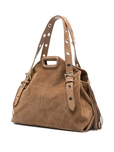 Maje Miss M suede fringe shoulder bag - Neutrals - zdjęcie produktu nr 2