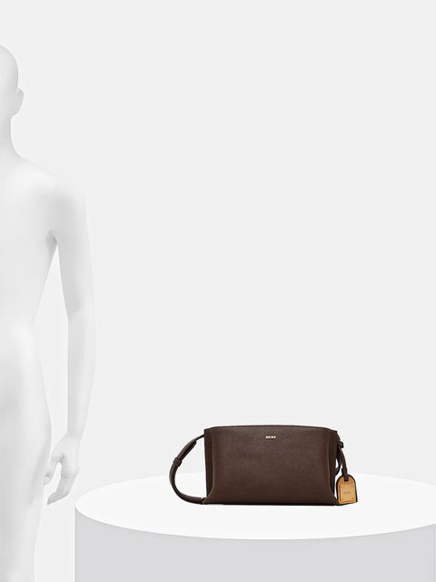 Dkny torebka skórzana kolor brązowy R44E1I54