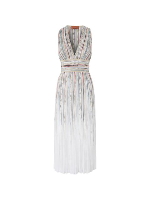 Missoni striped V-neck midi dress - White - zdjęcie produktu nr 1