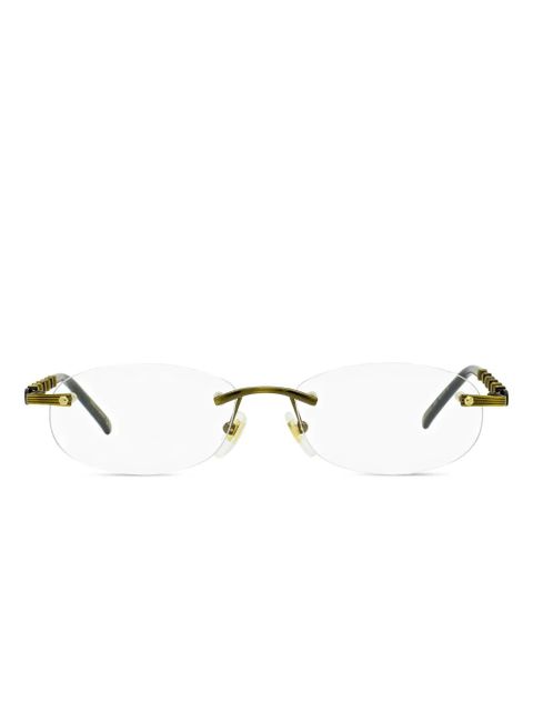 Gucci Eyewear bamboo-detail rimless glasses - Gold - zdjęcie produktu nr 1