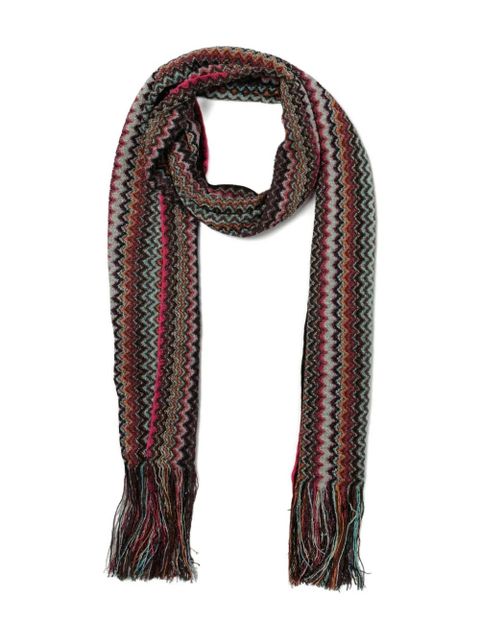 Missoni zigzag-pattern fringed scarf - Brown - zdjęcie produktu nr 2