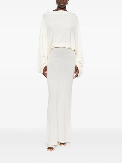 Aya Muse long-sleeved open-back dress - Neutrals - zdjęcie produktu nr 2