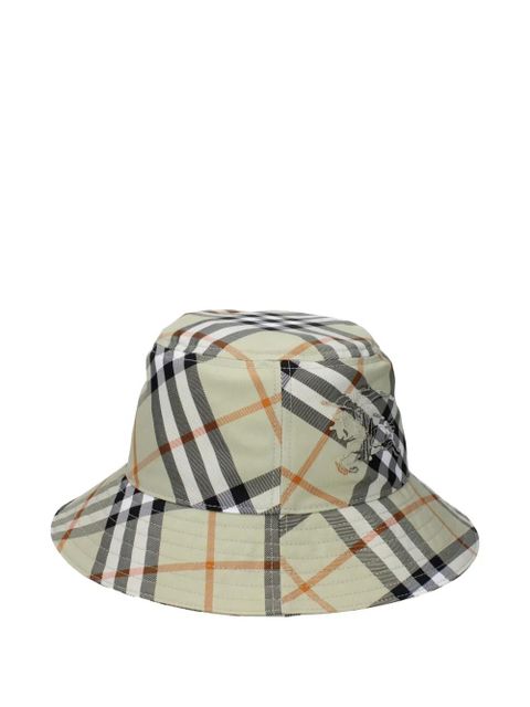 Burberry checked-pattern logo-embroidered bucket hat - Neutrals - zdjęcie produktu nr 1