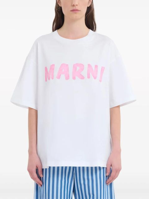 Marni logo-print cotton T-shirt - White - zdjęcie produktu nr 2