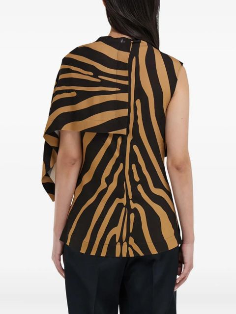 Ferragamo animal-print asymmetric top - Brown