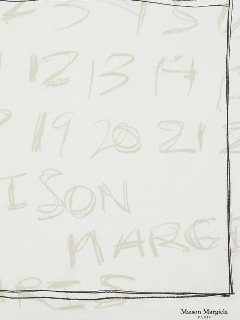 Maison Margiela numbers-print neckerchief - White - zdjęcie produktu nr 2