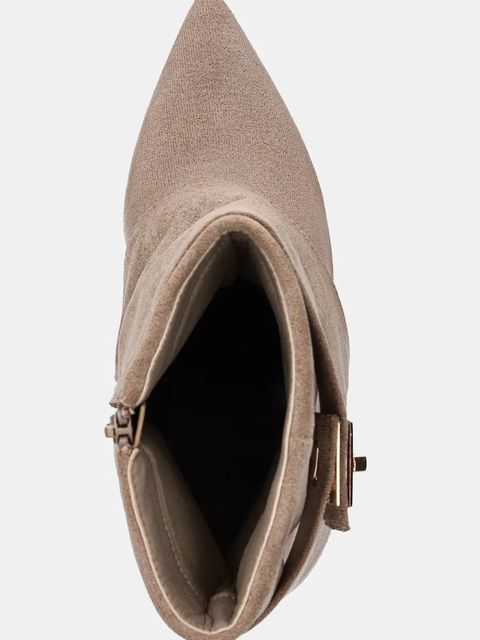 Answear.LAB botki kolor brązowy na słupku lekko ocieplone