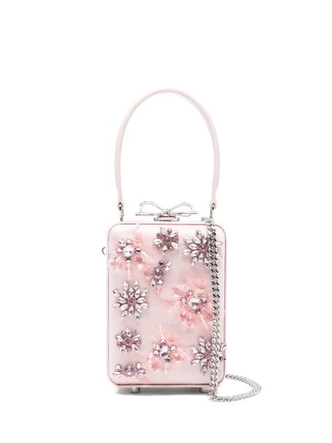 Self-Portrait floral embellished top handle tote bag - Pink - zdjęcie produktu nr 1