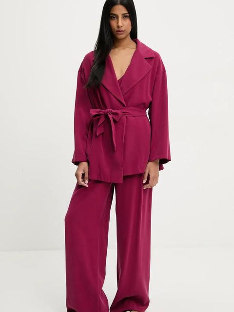 Answear.LAB marynarka kolor bordowy oversize gładka