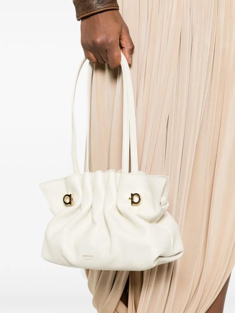 Ferragamo gathered shoulder bag - White