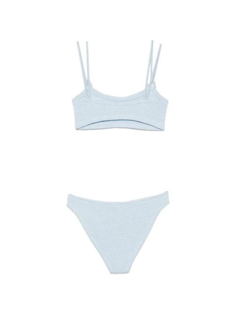 Hunza G Cassie beaded crinkle-effect bikini - Blue - zdjęcie produktu nr 2