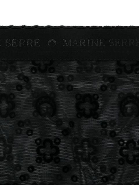 Marine Serre moonogram-mesh socks - Black