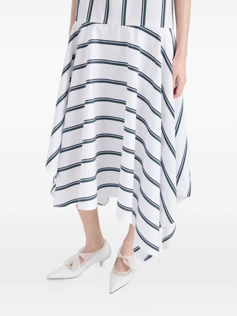Proenza Schouler Beatriz striped V-neck midi dress - White