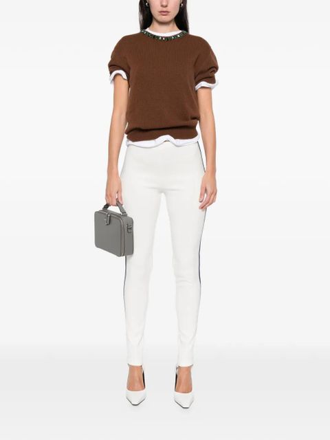 Prada stirrup-detail stripe leggings - Neutrals - zdjęcie produktu nr 2