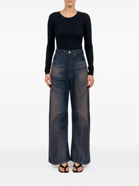 MM6 Maison Margiela faded-wash wide-leg denim jeans - Blue - zdjęcie produktu nr 2