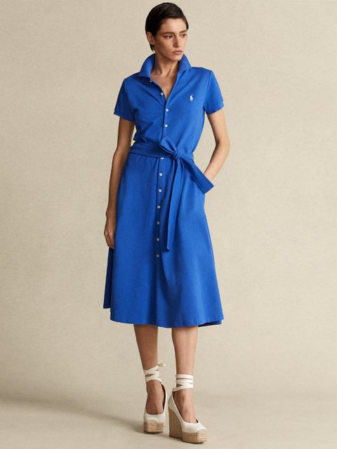 RALPH LAUREN - Niebieska sukienka midi - zdjęcie produktu nr 1