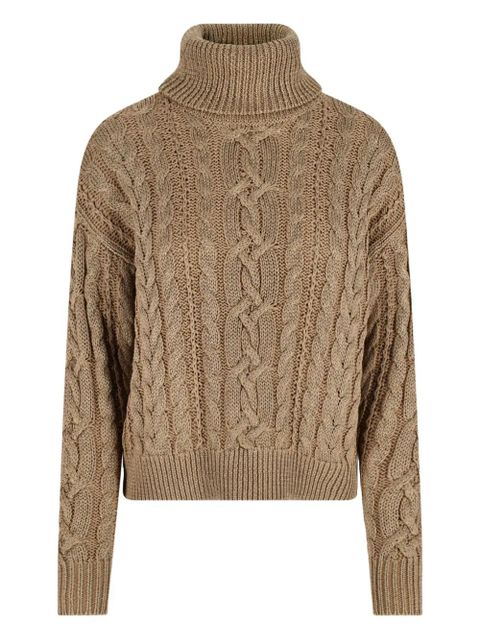 Lauren Ralph Lauren cable-knit roll-neck sweater - Brown - zdjęcie produktu nr 1