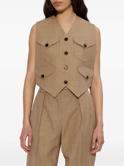 Versace wool waistcoat - Brown